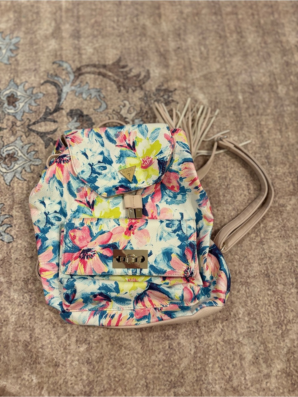 Guess Floral Print Women's Backpack - Multicolor